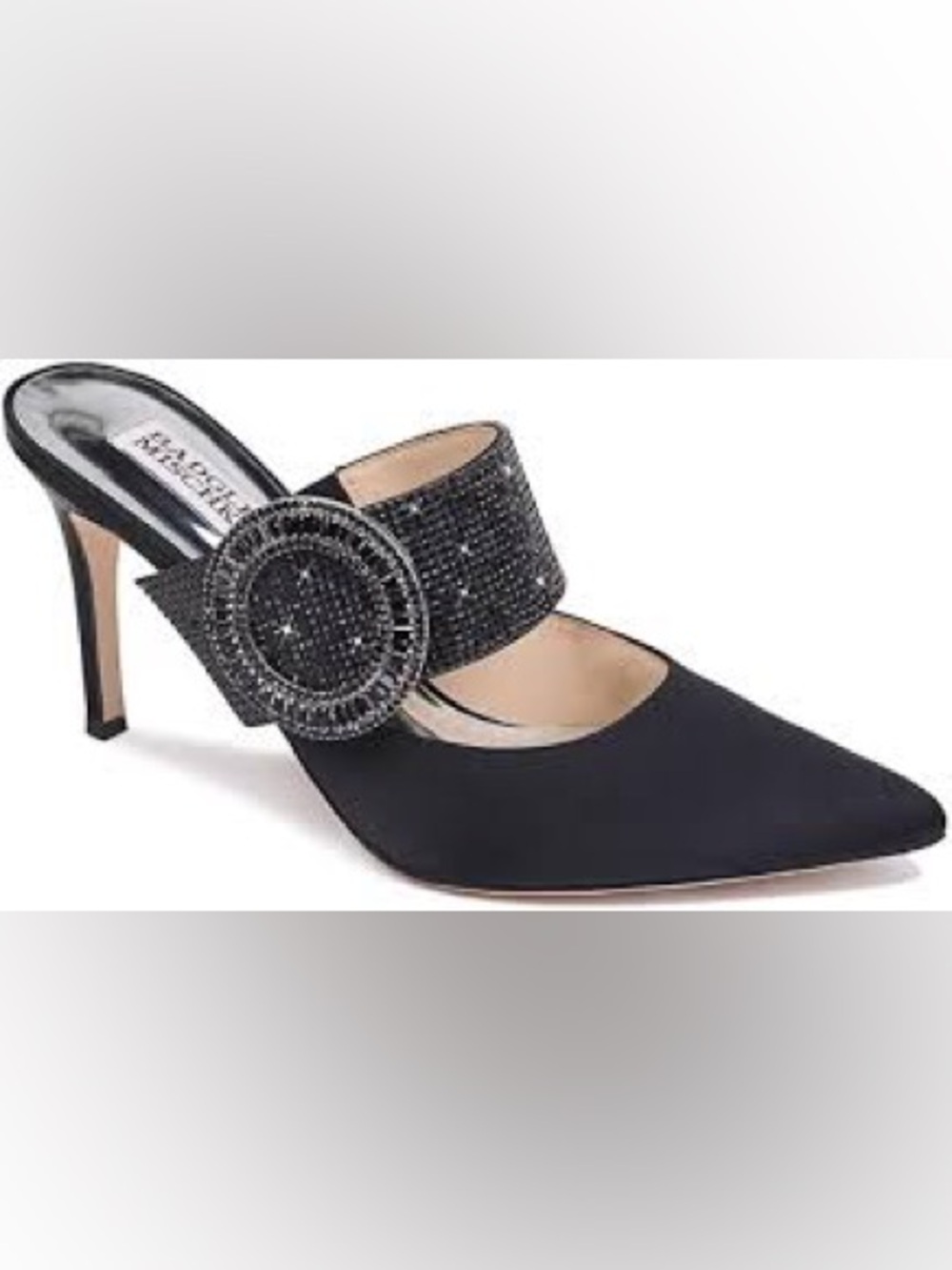 Badgley Mischka Black Crystal-Embellished Mary Jane Pump